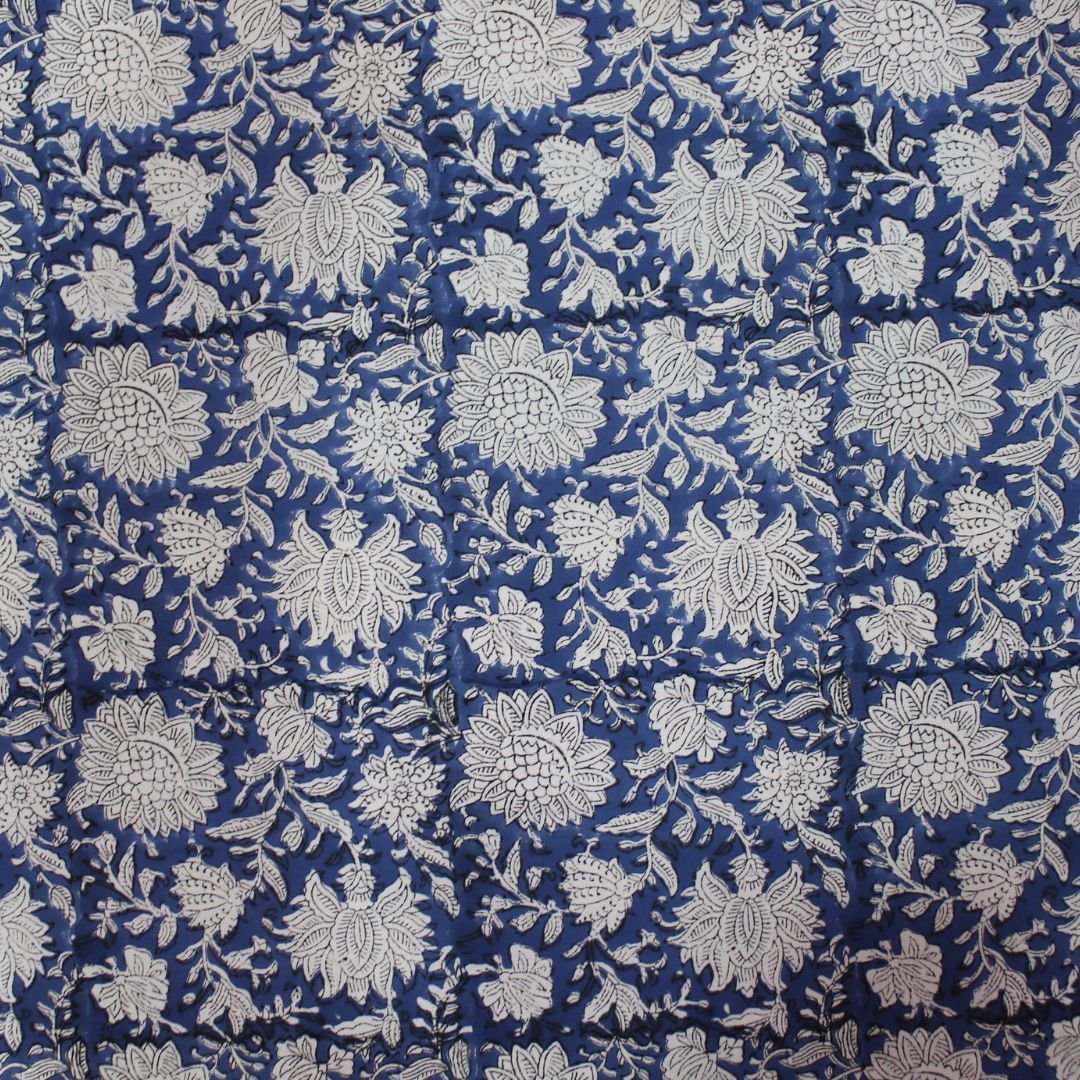 Indigo Blue Opaline Floral Rectangle Tablecloth - Image 5